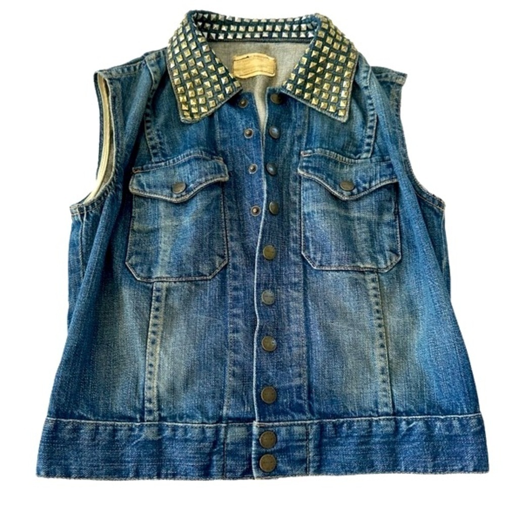 Current Elliott Studded Western Denim Vest